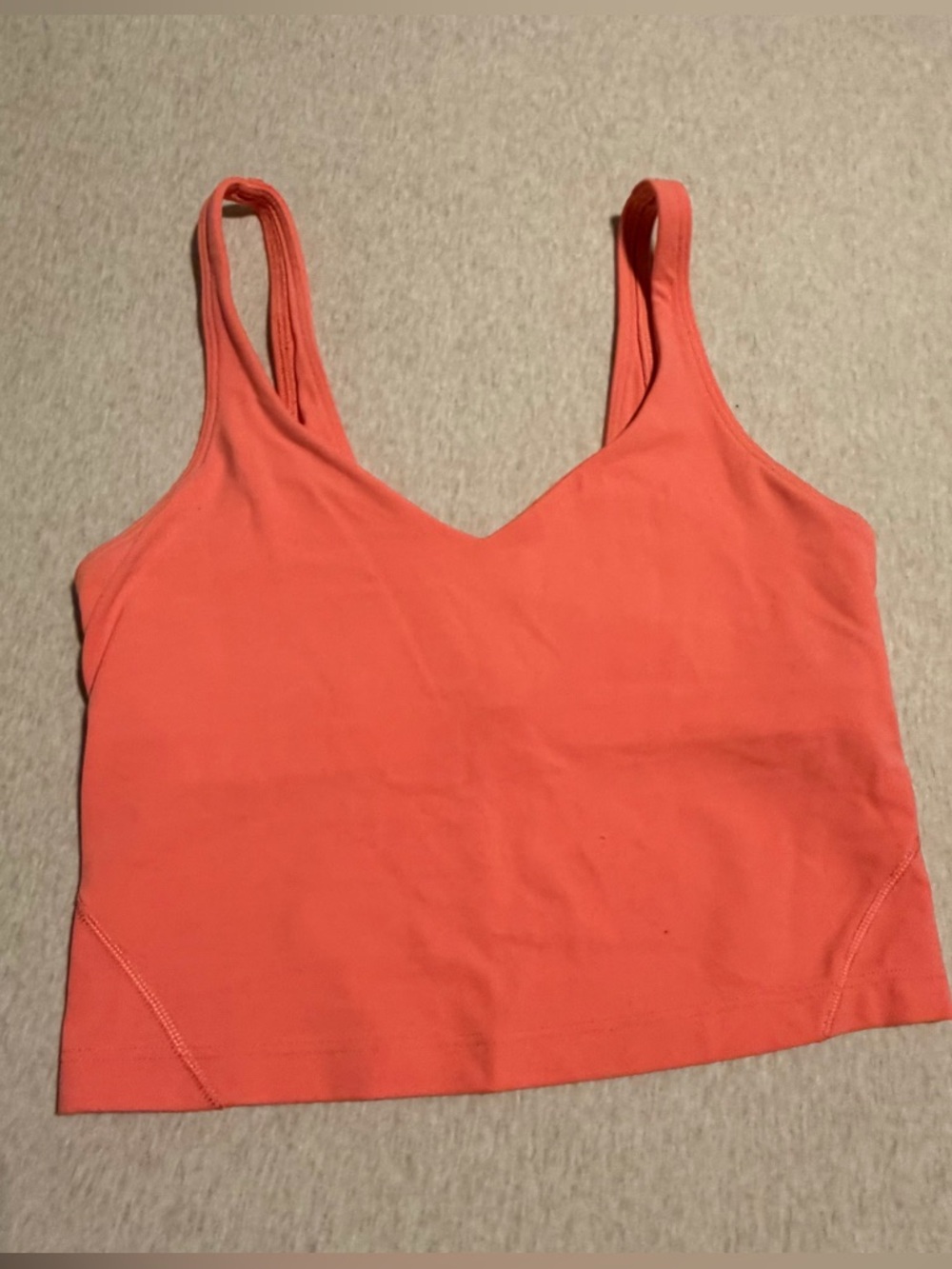 lululemon athletica Coral-Orange V-Neck Cropped Tank
